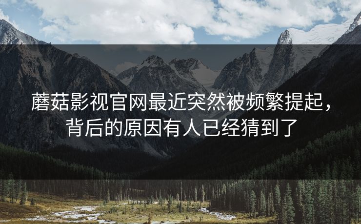 蘑菇影视官网最近突然被频繁提起，背后的原因有人已经猜到了