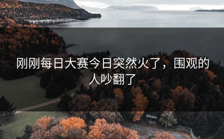 刚刚每日大赛今日突然火了，围观的人吵翻了