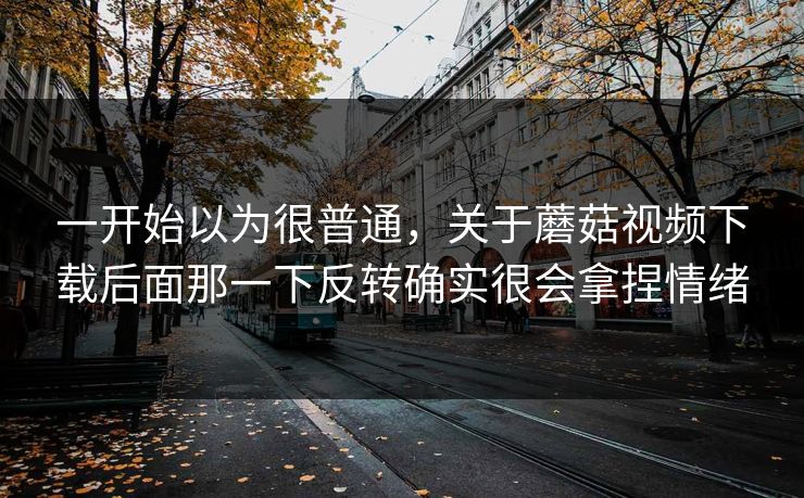 一开始以为很普通，关于蘑菇视频下载后面那一下反转确实很会拿捏情绪