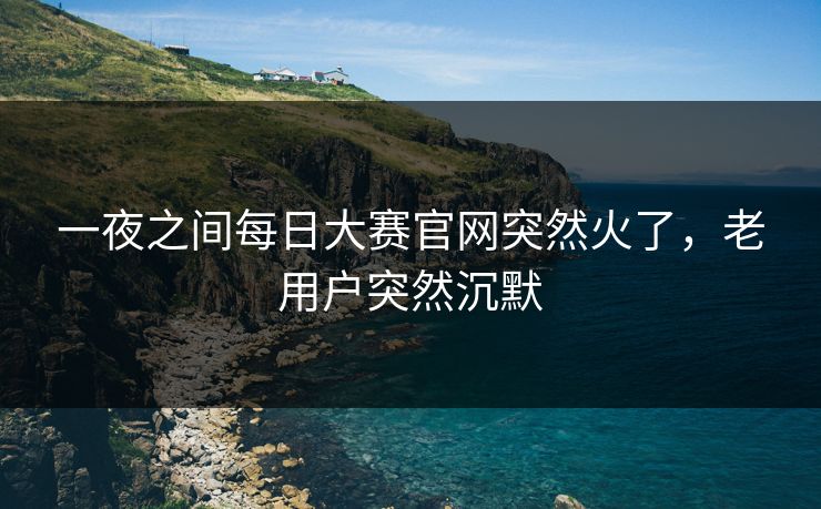 一夜之间每日大赛官网突然火了,老用户突然沉默 一夜之间每日大赛官网突然火了,老用户突然沉默