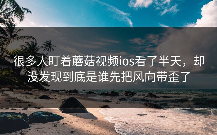 很多人盯着蘑菇视频ios看了半天，却没发现到底是谁先把风向带歪了