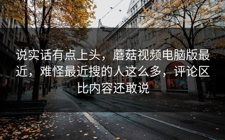 说实话有点上头，蘑菇视频电脑版最近，难怪最近搜的人这么多，评论区比内容还敢说